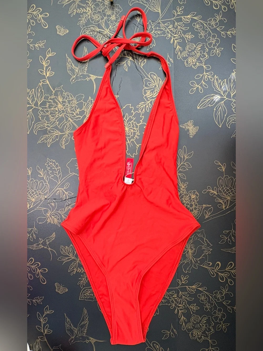 ❤️ SKIMS Classic Swim Deep Plunge One Piece Swimsuit | Terra | S | NWT ❤️